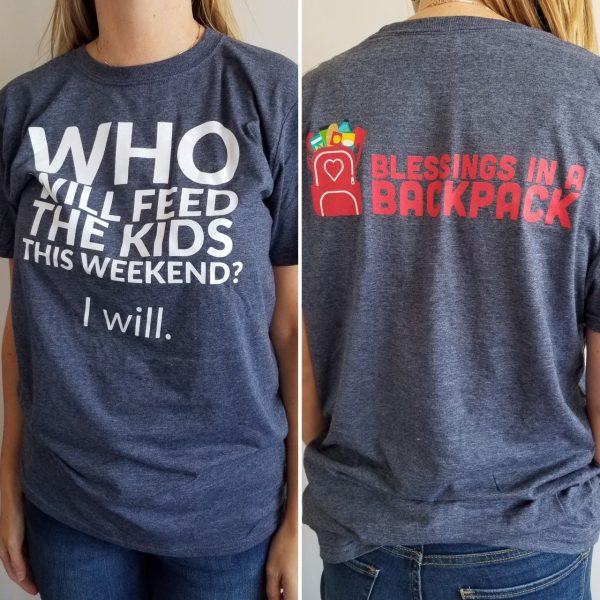 Who Will Feed the Kids? Blue T-Shirt - Image 4